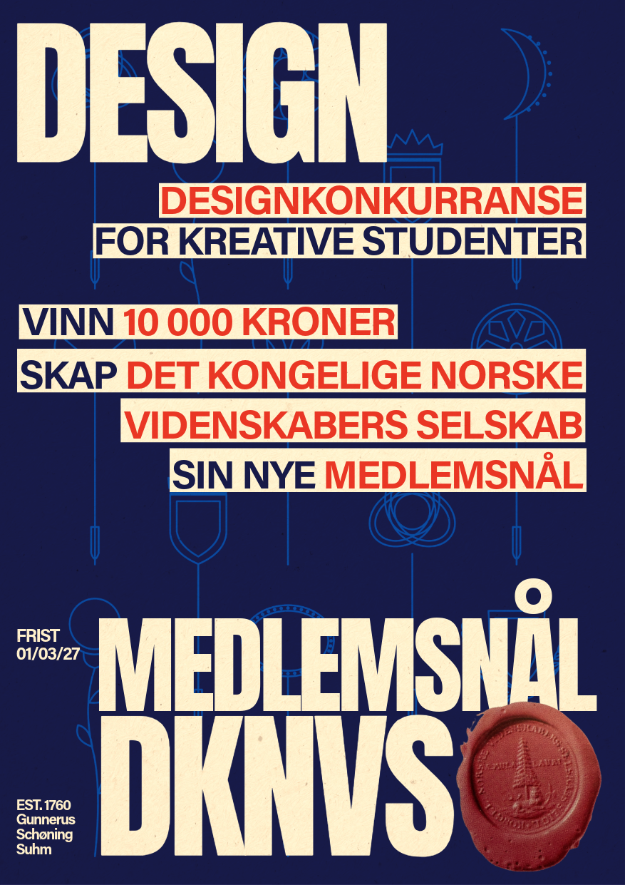Plakat til designkonkurranse for medlemsnålen til DKNVS